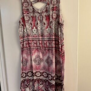Bohemian Sleeveless Dress in Purple and White